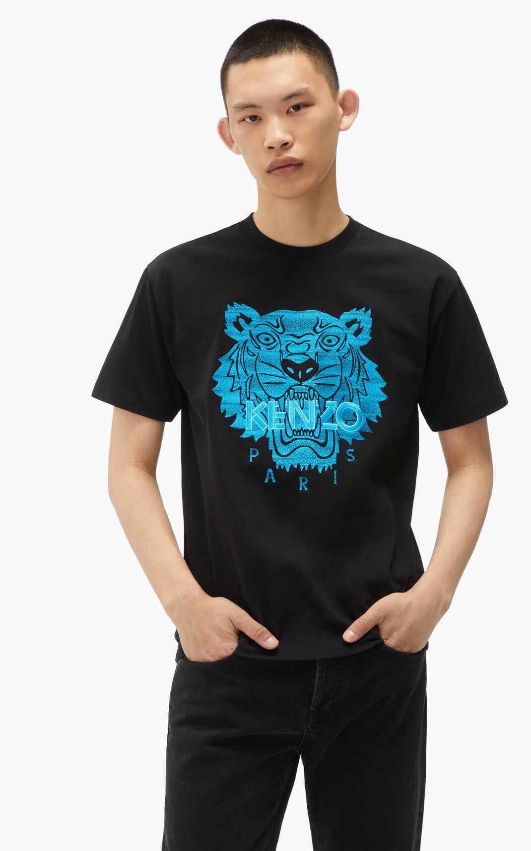 Kenzo Tiger loose fitting T-shirt Heren Zwart | 31728WKEM